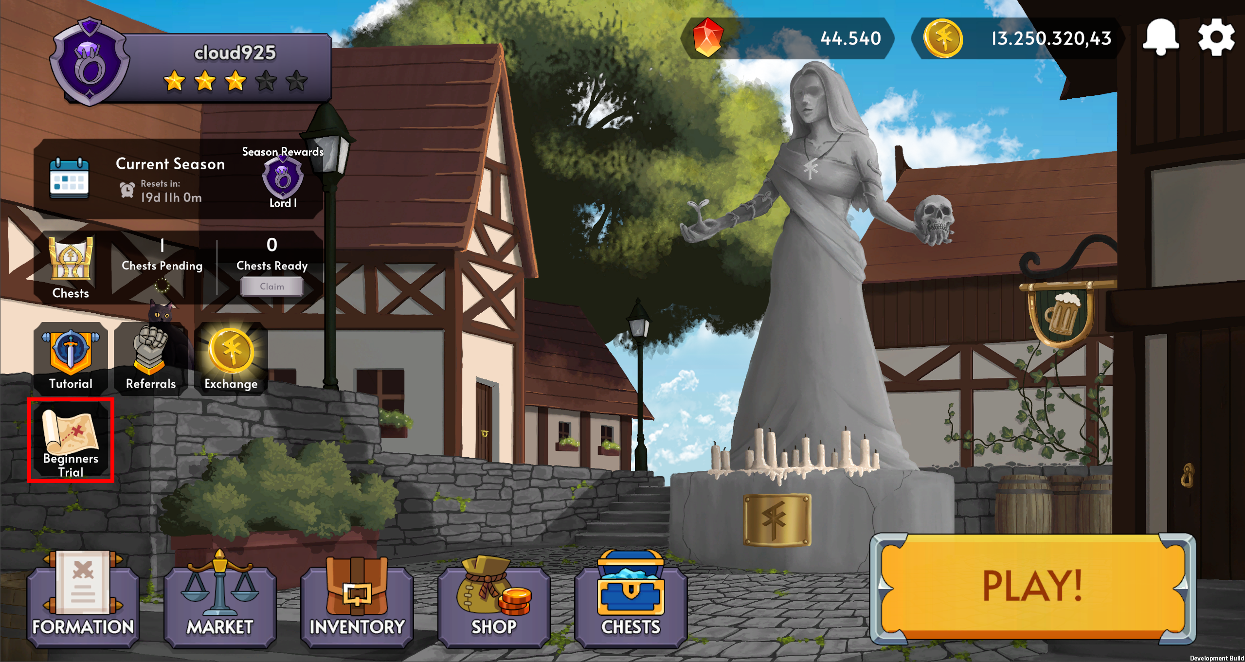 Main Menu - Beginners Trial