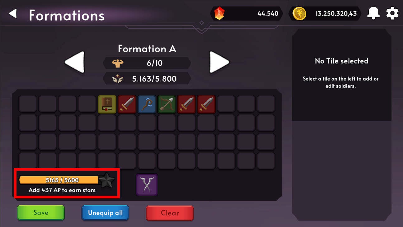 AP Minimum in formation editor