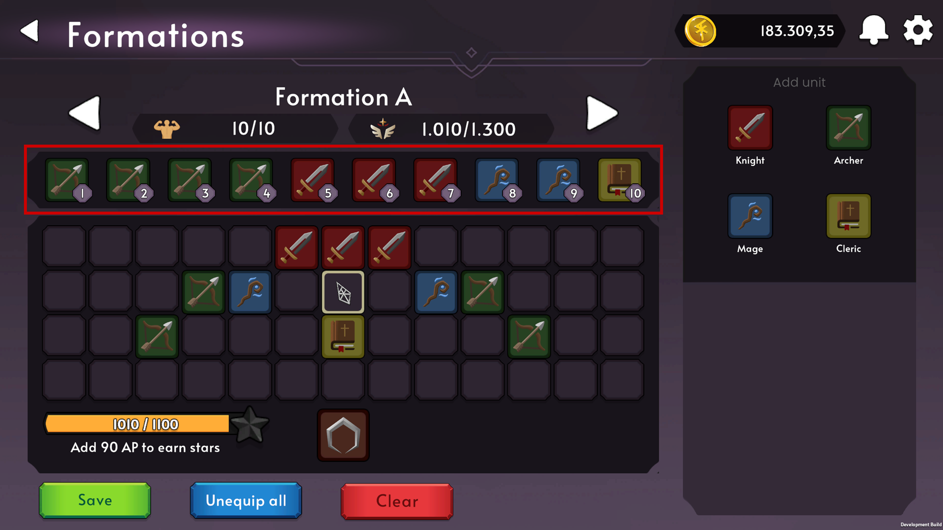 Formation Editor - Formation turn order